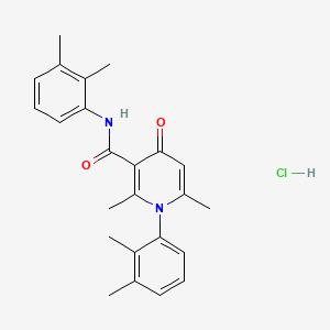 molecular formula C24H27ClN2O2 B12749111 Nicotinamide, 1,4-dihydro-N,1-bis(2,3-xylyl)-2,6-dimethyl-4-oxo-, monohydrochloride CAS No. 80357-47-7