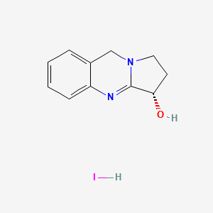 molecular formula C11H13IN2O B12749121 Vasicine hydriodide CAS No. 4966-84-1