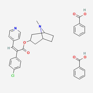 molecular formula C36H35ClN2O6 B12749130 benzoic acid;(8-methyl-8-azabicyclo[3.2.1]octan-3-yl) (Z)-2-(4-chlorophenyl)-3-pyridin-4-ylprop-2-enoate CAS No. 101997-33-5