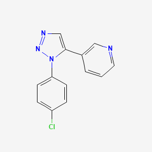 molecular formula C13H9ClN4 B12749131 Pyridine, 3-(1-(4-chlorophenyl)-1H-1,2,3-triazol-5-yl)- CAS No. 110684-29-2