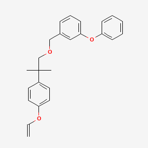 molecular formula C25H26O3 B12749147 Benzene, 1-((2-(4-(ethenyloxy)phenyl)-2-methylpropoxy)methyl)-3-phenoxy- CAS No. 80844-19-5