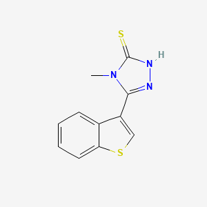 molecular formula C11H9N3S2 B1274915 5-(1-苯并噻吩-3-基)-4-甲基-4H-1,2,4-三唑-3-硫醇 CAS No. 588687-45-0