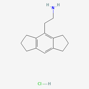 molecular formula C14H20ClN B12749167 s-Indacene-4-ethanamine, 1,2,3,5,6,7-hexahydro-, hydrochloride CAS No. 82875-63-6