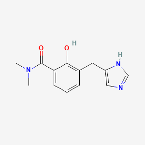 molecular formula C13H15N3O2 B12749249 N,N-Dimethyl-2-hydroxy-3-(1H-imidazol-4-ylmethyl)benzamide CAS No. 127170-94-9