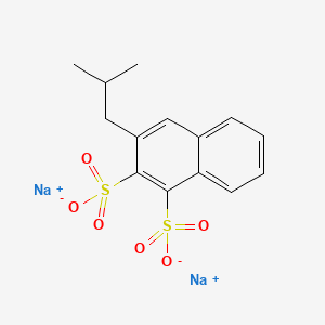 molecular formula C14H14Na2O6S2 B12749255 Naphthalenedisulfonic acid, (2-methylpropyl)-, disodium salt CAS No. 73003-37-9