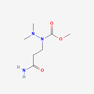molecular formula C7H15N3O3 B12749257 Hydrazinecarboxylic acid, 1-(3-amino-3-oxopropyl)-2,2-dimethyl-, methyl ester CAS No. 96804-11-4