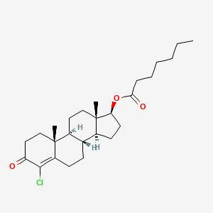 molecular formula C26H39ClO3 B12749258 Clostebol capronate CAS No. 32361-10-7