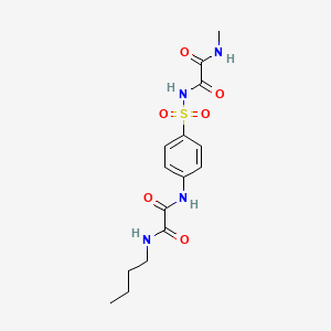 molecular formula C15H20N4O6S B12749289 Ethanediamide, N-((4-(((butylamino)oxoacetyl)amino)phenyl)sulfonyl)-N'-methyl- CAS No. 81717-40-0