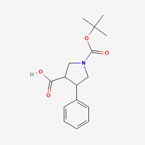 molecular formula C16H21NO4 B1274938 1-(Tert-butoxycarbonyl)-4-phenylpyrrolidine-3-carboxylic acid 