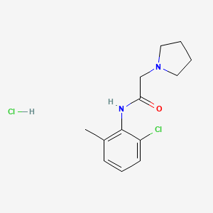 molecular formula C13H18Cl2N2O B12749624 N-(2-Chloro-6-methylphenyl)pyrrolidine-1-acetamide monohydrochloride CAS No. 77984-95-3