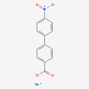 molecular formula C13H8NNaO4 B12749657 4'-Nitro-4-biphenylcarboxylic acid, sodium salt CAS No. 75578-76-6