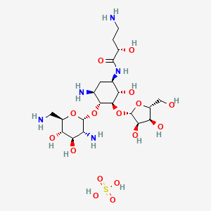 molecular formula C21H43N5O16S B12749682 Butirosin B sulfate CAS No. 53448-69-4