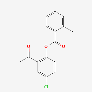 Benzoic acid, 2-methyl-, 2-acetyl-4-chlorophenyl ester