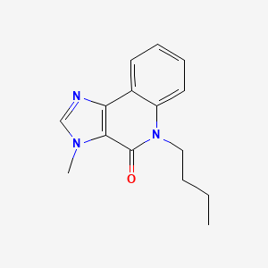 molecular formula C15H17N3O B12749789 4H-Imidazo(4,5-c)quinolin-4-one, 3,5-dihydro-5-butyl-3-methyl- CAS No. 134049-67-5