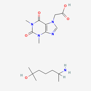 molecular formula C17H29N5O5 B12749813 Acefylline heptaminol CAS No. 10075-18-0