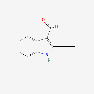 molecular formula C14H17NO B1274983 2-tert-butyl-7-methyl-1H-indole-3-carbaldehyde CAS No. 590348-82-6