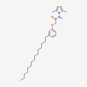 molecular formula C29H46N2O2 B12749869 Acetamide, N-(2,5-dimethyl-1H-pyrrol-1-yl)-2-(3-pentadecylphenoxy)- CAS No. 117554-50-4