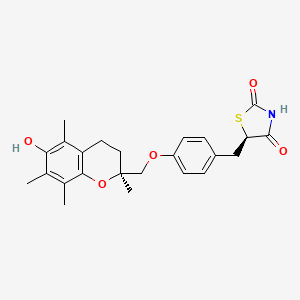 molecular formula C24H27NO5S B12749876 Troglitazone, (2S,5R)-(+/-)- CAS No. 640275-16-7