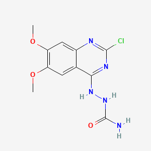 molecular formula C11H12ClN5O3 B12749981 2-Chloro-6,7-dimethoxy-4-semicarbazidoquinazoline CAS No. 134749-19-2