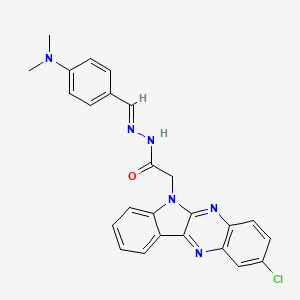 molecular formula C25H21ClN6O B12750097 2-Chloro-6H-indolo(2,3-b)quinoxaline-6-acetic acid (4-(dimethylamino)benzylene)hydrazide CAS No. 109322-02-3