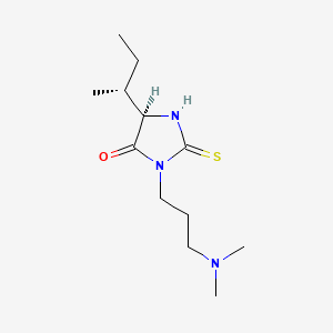 molecular formula C12H23N3OS B12750111 Hydantoin, 5-sec-butyl-3-(3-(dimethylamino)propyl)-2-thio- CAS No. 86503-14-2