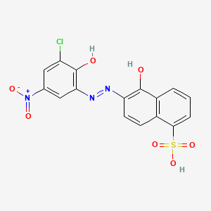 molecular formula C16H10ClN3O7S B12750127 6-((3-Chloro-2-hydroxy-5-nitrophenyl)azo)-5-hydroxynaphthalene-1-sulphonic acid CAS No. 83784-14-9