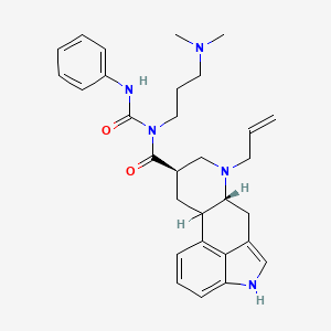 molecular formula C30H37N5O2 B12750131 N-(3-(Dimethylamino)propyl)-N-((phenylamino)carbonyl)-6-(2-propenyl)ergoline-8beta-carboxamide CAS No. 126554-49-2