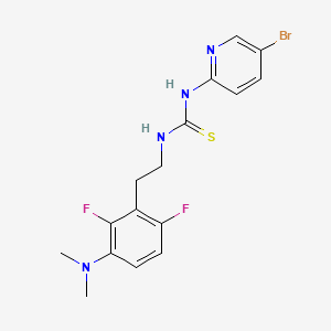 molecular formula C16H17BrF2N4S B12750174 Thiourea, N-(5-bromo-2-pyridinyl)-N'-(2-(3-(dimethylamino)-2,6-difluorophenyl)ethyl)- CAS No. 181305-22-6