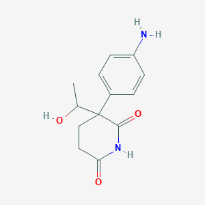 molecular formula C13H16N2O3 B12750191 3-(4-Aminophenyl)-3-(1-hydroxyethyl)piperidine-2,6-dione CAS No. 92137-87-6
