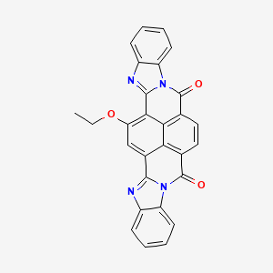 molecular formula C28H16N4O3 B12750240 27-ethoxy-3,10,17,24-tetrazaoctacyclo[13.13.2.02,10.04,9.012,29.017,25.018,23.026,30]triaconta-1(28),2,4,6,8,12(29),13,15(30),18,20,22,24,26-tridecaene-11,16-dione CAS No. 73195-14-9