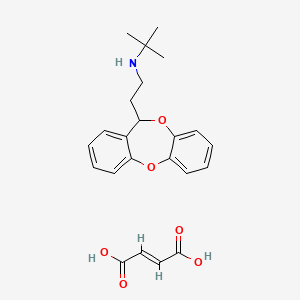 molecular formula C23H27NO6 B12750265 (+-)-N-t-Butyl-11H-dibenzo(b,e)(1,4)dioxepin-11-ethanamine fumarate CAS No. 81320-42-5