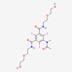 molecular formula C19H26I3N3O7 B12750307 Isophthalamide, N,N'-bis(2-(2-hydroxyethoxy)ethyl)-5-(N-methylacetamido)-2,4,6-triiodo- CAS No. 88116-60-3