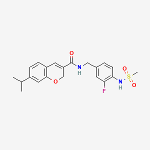 molecular formula C21H23FN2O4S B12750395 Isopropylchromenamido fluorobenzyl methanesulfonamide CAS No. 1225570-46-6