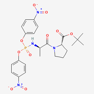 molecular formula C24H29N4O10P B12750407 N(alpha)-(Bis(4-nitrophenoxy)phosphoryl)alanylproline CAS No. 97280-42-7
