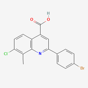 molecular formula C17H11BrClNO2 B1275041 2-(4-Bromophenyl)-7-chloro-8-methylquinoline-4-carboxylic acid CAS No. 588696-21-3