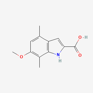 molecular formula C12H13NO3 B1275043 6-methoxy-4,7-dimethyl-1H-indole-2-carboxylic Acid CAS No. 383132-83-0