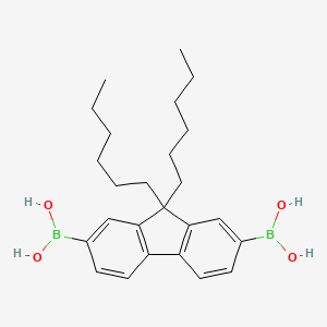 molecular formula C25H36B2O4 B1275045 9,9-Dihexylfluorene-2,7-diboronic acid CAS No. 203927-98-4