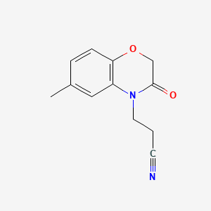 molecular formula C12H12N2O2 B1275046 3-(6-Methyl-3-oxo-1,4-benzoxazin-4-yl)propanenitrile CAS No. 351003-19-5