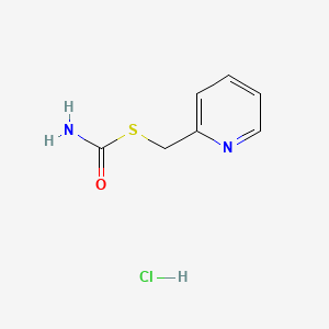 molecular formula C7H9ClN2OS B12750700 Carbamic acid, thio-, S-2-pyridylmethyl ester, monohydrochloride CAS No. 89684-31-1