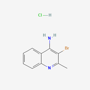 molecular formula C10H10BrClN2 B12750854 Quinaldine, 4-amino-3-bromo-, hydrochloride CAS No. 93336-53-9