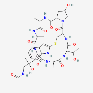 molecular formula C37H51N9O11S B12750948 N(sup delta)-Acetyl-delta-aminophalloin [German] CAS No. 87876-24-2