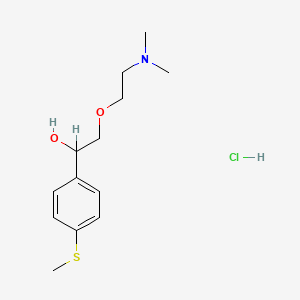 molecular formula C13H22ClNO2S B12750951 alpha-((2-(Dimethylamino)ethoxy)methyl)-4-(methylthio)benzenemethanol hydrochloride CAS No. 131961-52-9