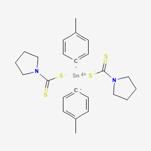 molecular formula C24H30N2S4Sn B12750993 Di(4-tolyl)tin bis(pyrrolidine dithiocarbamate) CAS No. 76448-32-3