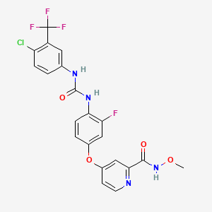 molecular formula C21H15ClF4N4O4 B12751063 N-Desmethyl N-methoxy regorafenib CAS No. 1187944-98-4