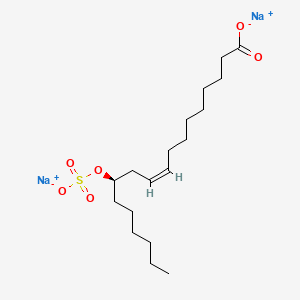molecular formula C18H32Na2O6S B12751114 Sodium hydrogen (R)-12-(sulphooxy)oleate CAS No. 61702-68-9