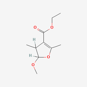 molecular formula C10H16O4 B12751119 Ethyl 4,5-dihydro-2,4-dimethyl-5-methoxy-3-furancarboxylate CAS No. 124186-12-5