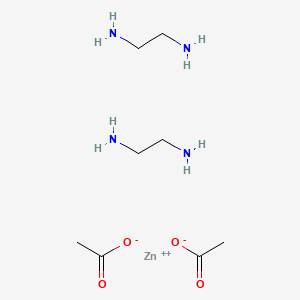 molecular formula C8H22N4O4Zn B12751122 Zinc(2+), bis(1,2-ethanediamine-kappaN,kappaN')-, (T-4)-, diacetate CAS No. 72162-45-9