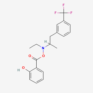 molecular formula C19H20F3NO3 B12751138 N-Ethyl-N-((2-hydroxybenzoyl)oxy)-alpha-methyl-3-(trifluoromethyl)benzeneethanamine CAS No. 94593-33-6