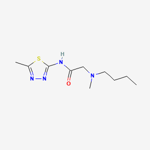 molecular formula C10H18N4OS B12751145 Acetamide, 2-(butylmethylamino)-N-(5-methyl-1,3,4-thiadiazol-2-yl)- CAS No. 141400-63-7