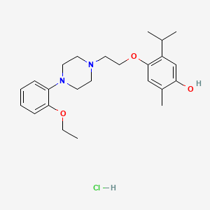 molecular formula C24H35ClN2O3 B12751227 Phenol, 4-(2-(4-(2-ethoxyphenyl)-1-piperazinyl)ethoxy)-2-methyl-5-(1-methylethyl)-, monohydrochloride CAS No. 103840-44-4
